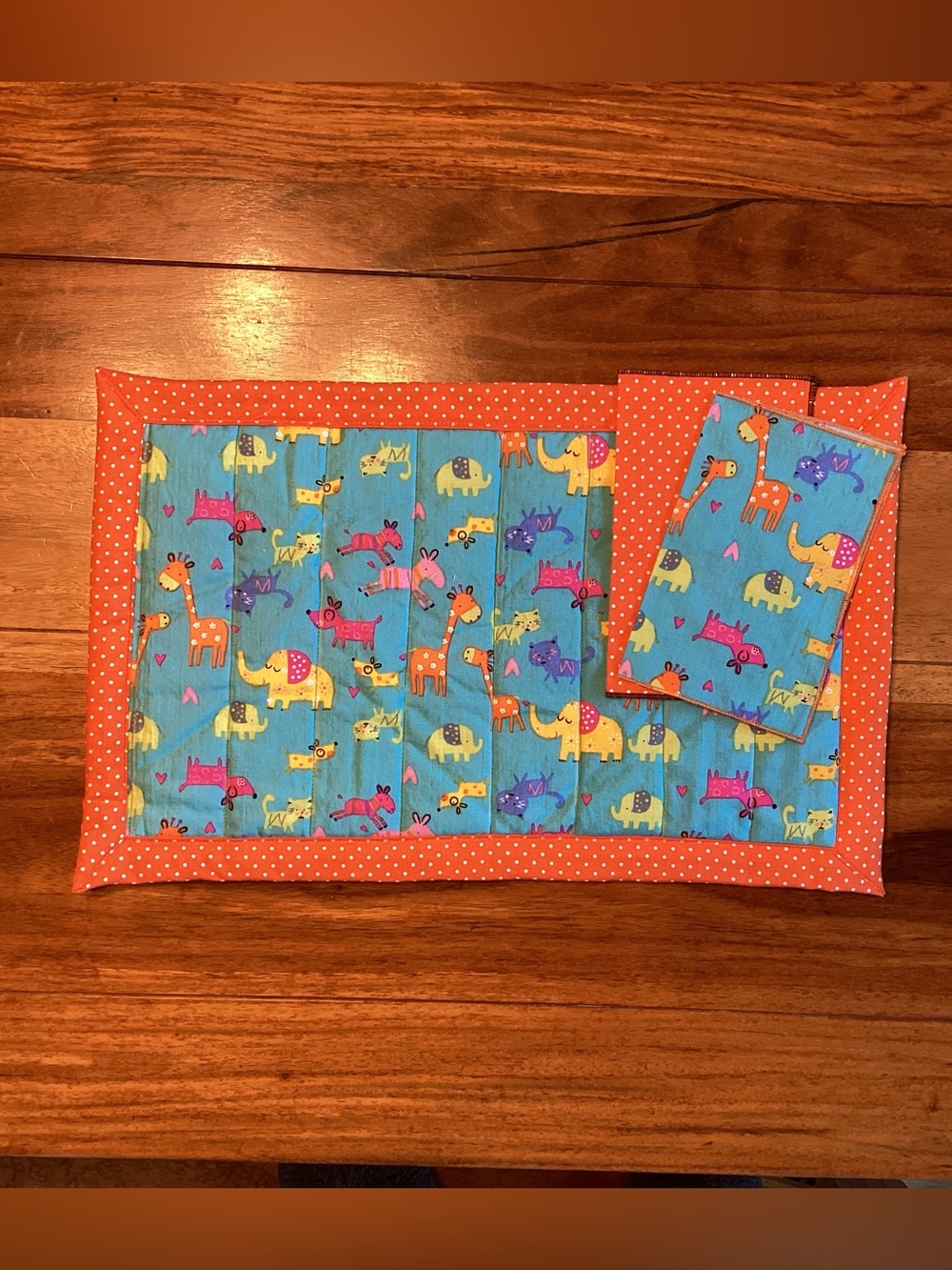 Kids Animal Print Placemat and Napkin Set